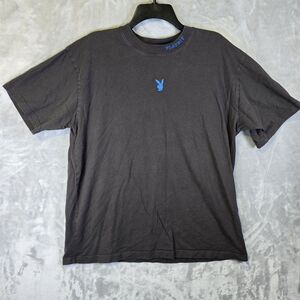 Pacsun Playboy Bunny T Shirt Large Gray Blue Bunny Lettering Short Sleeve